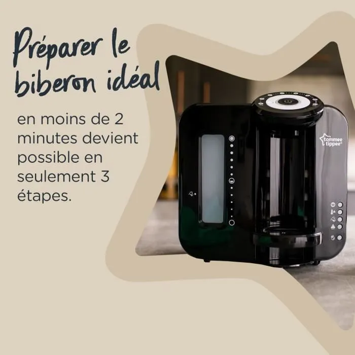 TOMMEE TIPPEE Perfect Préparateur Chauffe Biberons, Perfect Prep, Noir-2