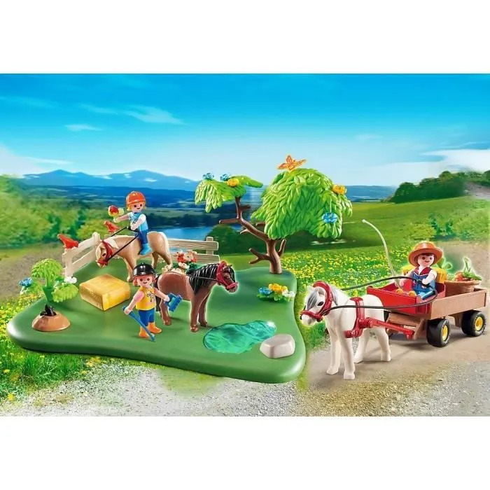 PLAYMOBIL - CompactSet Anniversaire - Cavaliers avec Poneys et Carriole - 93 pièces - Mixte - A partir de 4 ans-1