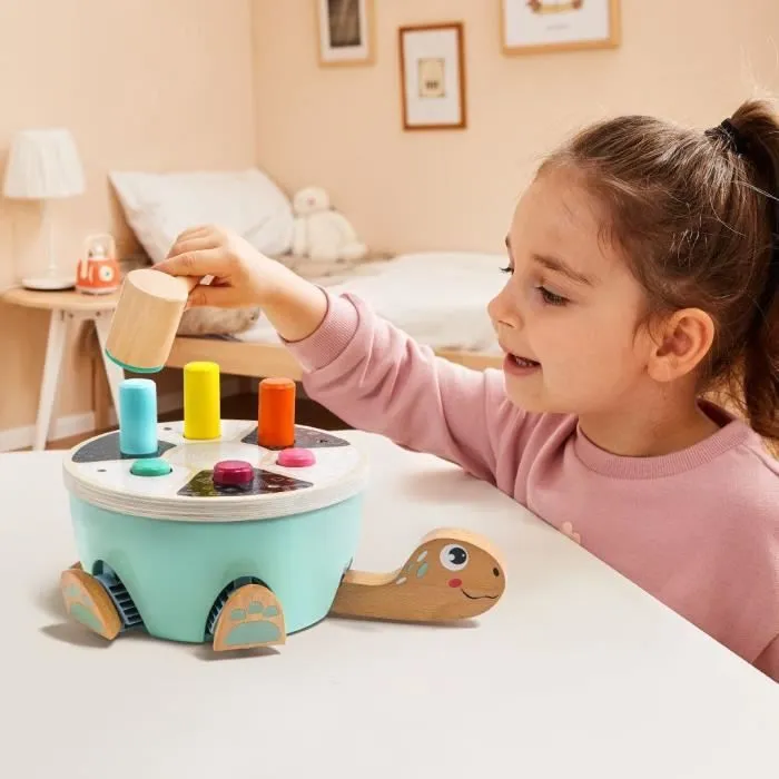 Jeu de Tape-Tape Tortue - TOP BRIGHT - Bâtons Colorés - Marteau en Bois - Pattes - Tête - Queue-2