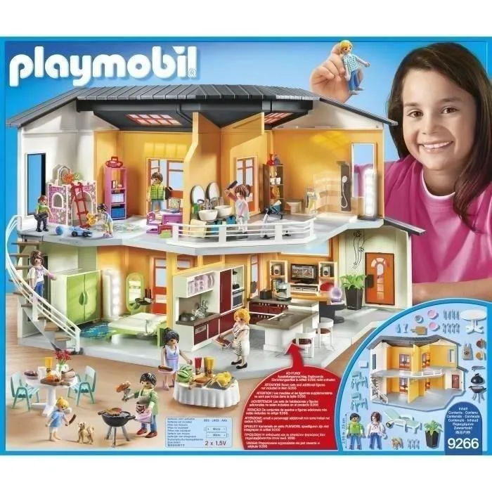 PLAYMOBIL - 9266 - City Life - La Maison Moderne - 137 pièces - Mixte - Bleu - Plastique-2