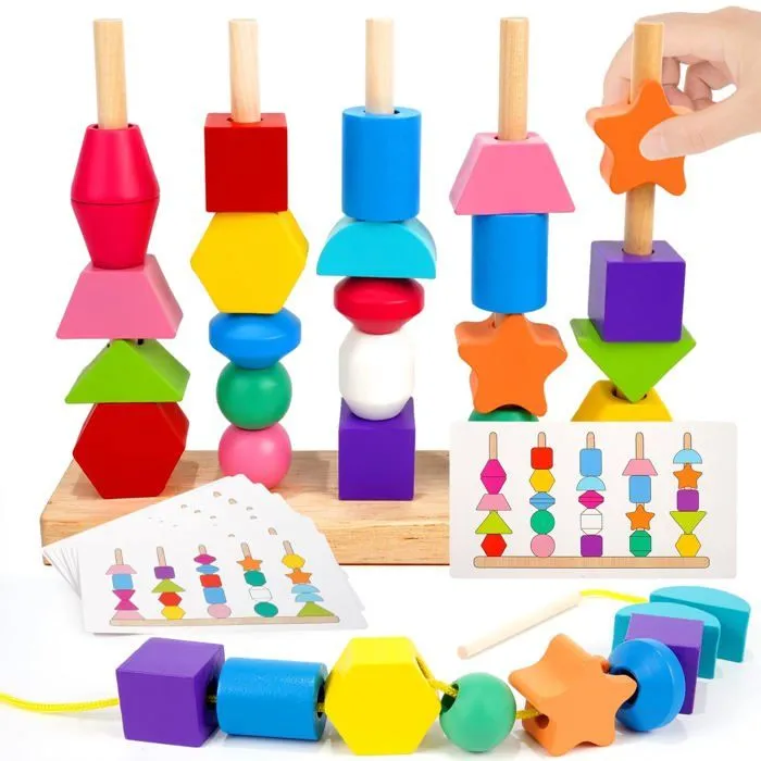 Jouet Montessori Bois 2 en 1,Puzzle Enfant, Jeux d'activité et de Développement. Idéal pour le Jeu Enfant 2-4 Ans-0