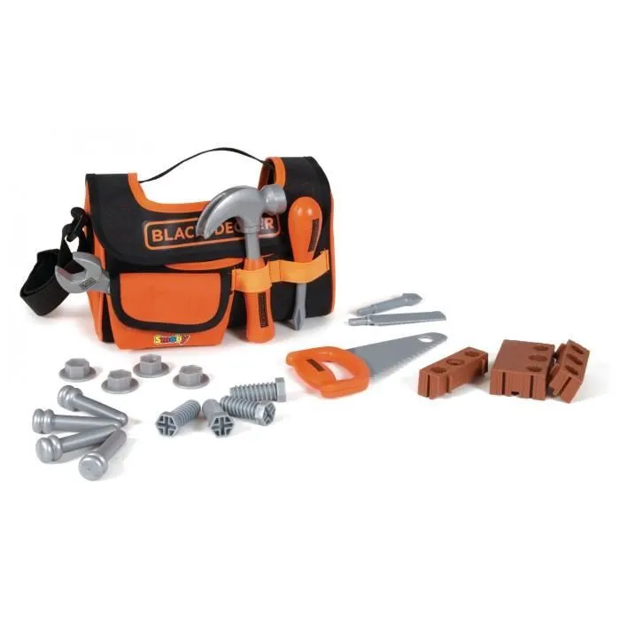 SMOBY Black + Decker Caisse à Outils Tissu + 4 Acs-1