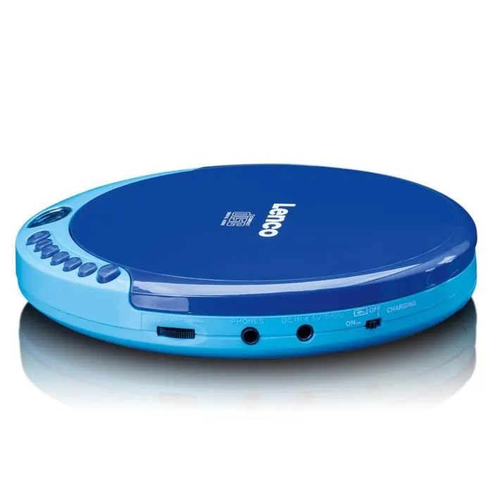 Lecteur CD Portable - Lenco - CD-011 - Écouteurs inclus - Rechargeable - Couleur Bleu-3