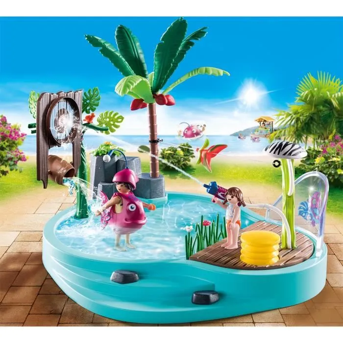 PLAYMOBIL - 70610 - Piscine avec jet d'eau en plastique pour enfants de 4 ans et plus-1
