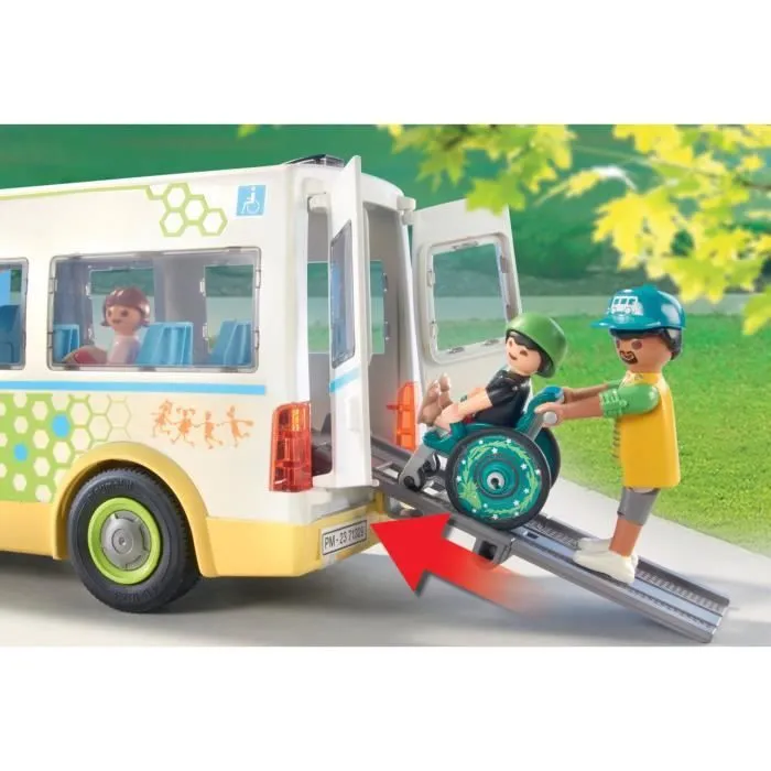 PLAYMOBIL 71329 Bus scolaire, City Life, L'école, 53 pièces, Dès 4 ans-4