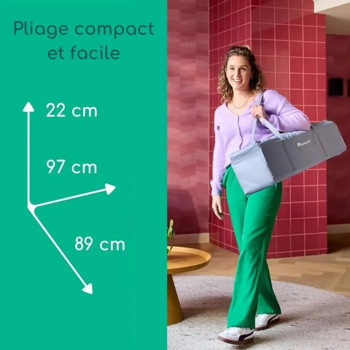 BEBECONFORT ADONIS, Parc-Lit, 2en1, ouverture sur le côté,spacieux, idéal pour voyager, léger, De 0 à 3 ans (15kg) Mineral gray-6
