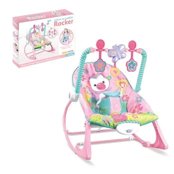 Balancelle Transat bébé électrique avec Vibrant et Musical - Rose - 0 à 3 ans - Respirant Et Confortable-3