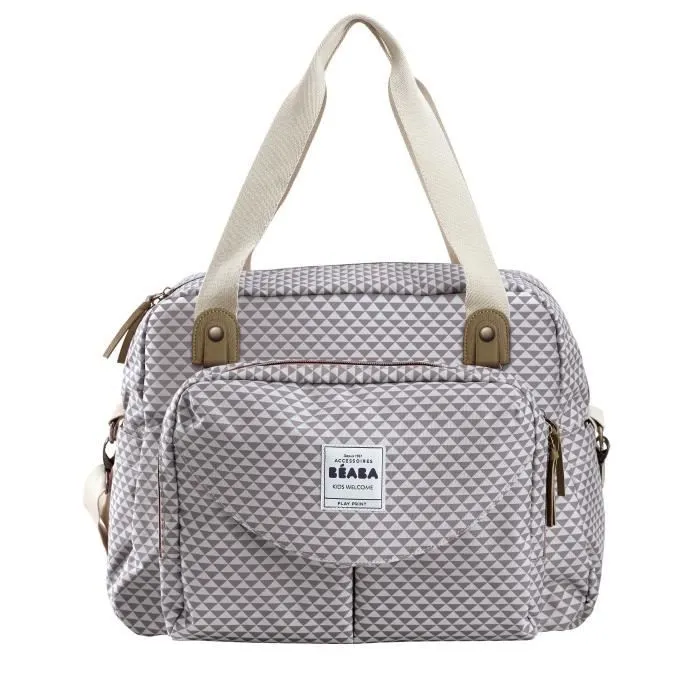 BEABA, Sac à langer Genéve II, Modulable, Grande contenance, Rangements multiples, Pochette avant amovible, Gris-0