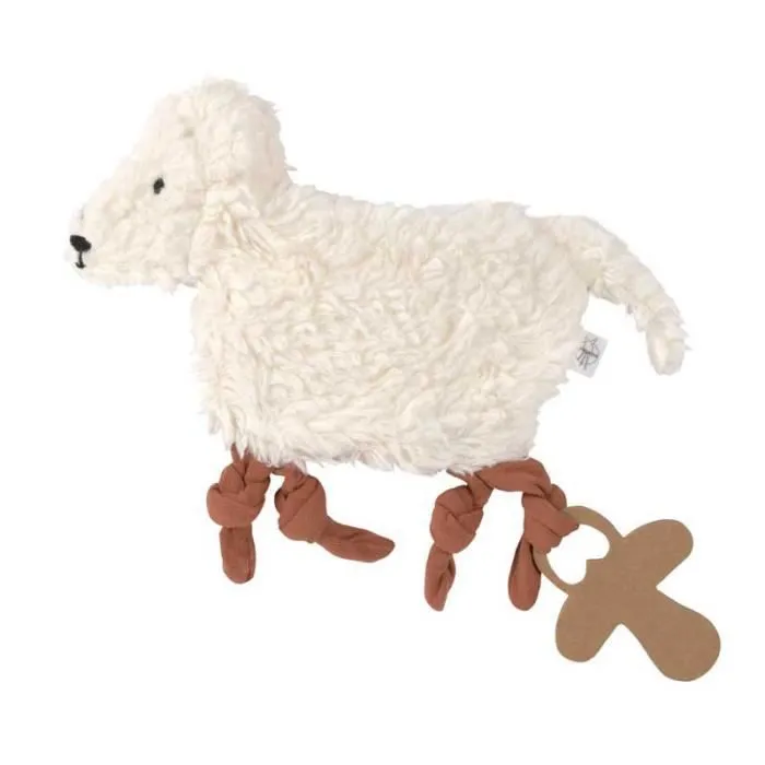 Doudou plat en coton bio Mouton - LASSIG 1,00 Blanc-1