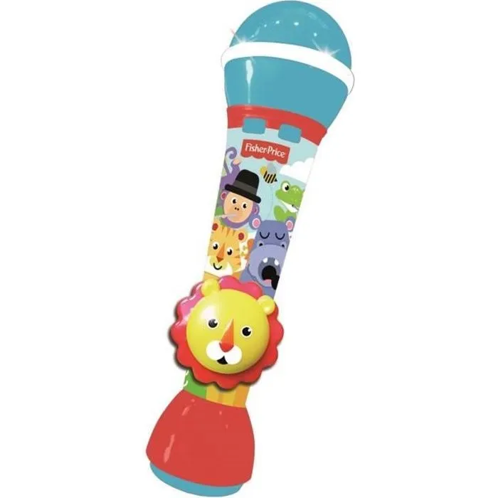 FISHER PRICE Microphone - Micro à main Lion - Haut-parleur intégré, mélodies et effets sonores intégrés-0