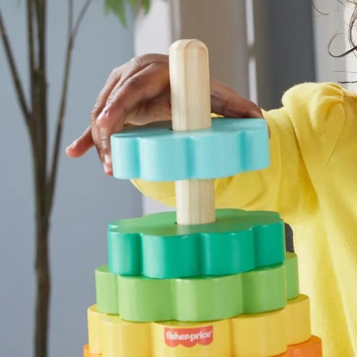 Fisher-Price-Empileur d’Anneaux avec 10 pièces en bois HXT77-5
