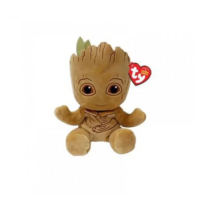 Peluche - TY - Groot - 15 cm - Doux et moelleux - Super-héros Marvel-0