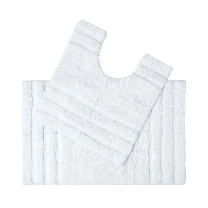 Tapis de bain SPA Ultra doux 2 pièces Blanc - HOMESCAPES - Tapis de bain - Adulte - 50 x 80 cm & 50 x 55 cm-0