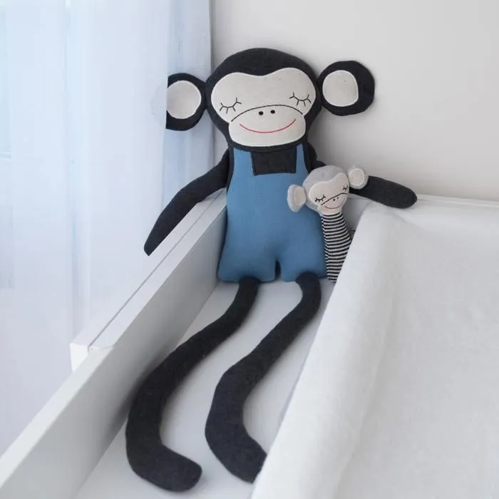 Peluche Singe en coton - SEVIRA KIDS - Plush - Multicolore - Bleu - Mixte-1