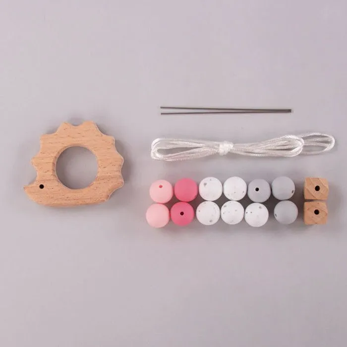 Kit DIY Anneau de dentition - Hérisson - Rose-1