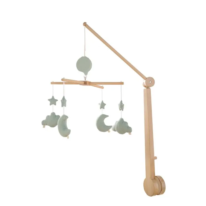 Mobile musical bébé en bois avec 4 jouets - UNI SAUGE-0