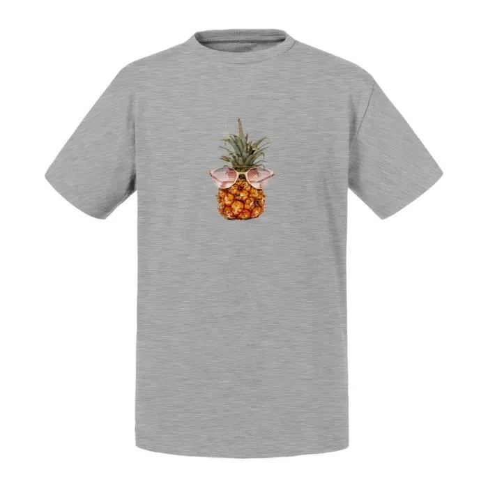T-shirt Enfant Gris Ananas à Lunettes de Soleil Vacances Ete-0