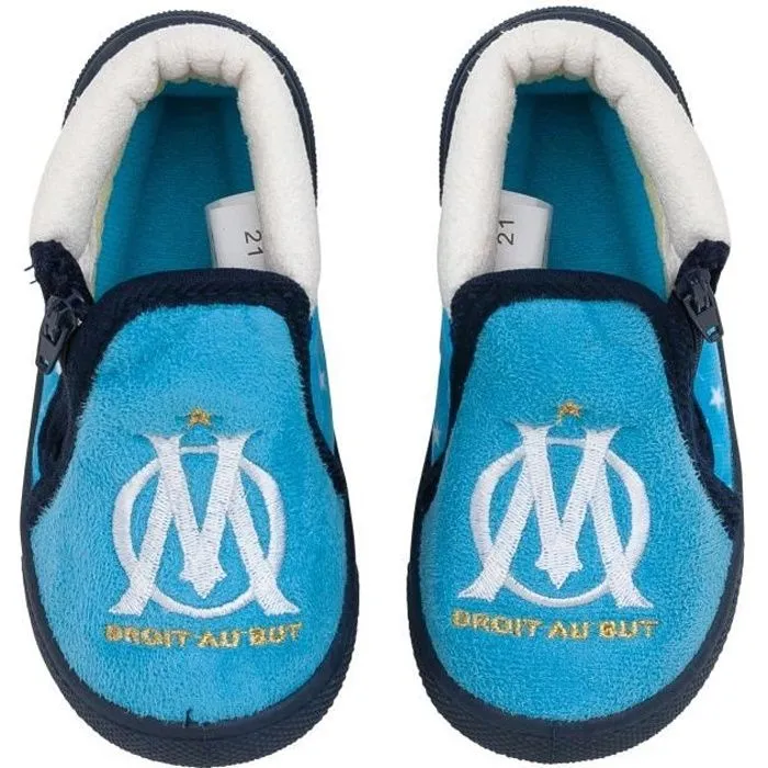 Chaussons enfant - OLYMPIQUE DE MARSEILLE - Noir - Polyester - Sous licence officielle - Mixte-0