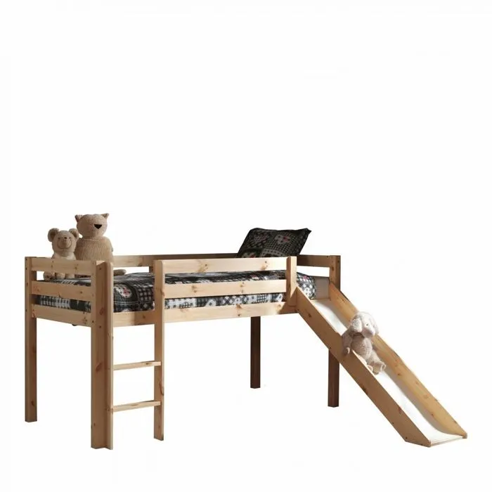 Vipack - PINO Lit Compact avec Toboggan + Rideau de lit Princess + Tunnel de lit Princess-2