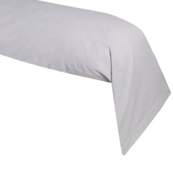 Taie de Traversin - HOME DECO - 45 x 185 cm - 100% Coton - Gris Clair - Tissage Serré-0