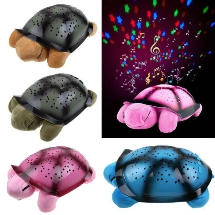 Veilleuse Projecteur Bébé - SENSBUN - Tortue Musicale - LED Lumière Nuit Enfant Fille Garçons - Vert-3