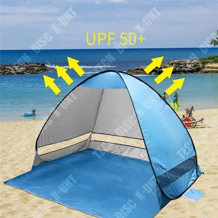 TD® Tente de parasol de plage de camping entièrement automatique de 2 mètres de long tente de camping anti-ultraviolet en plein air-2