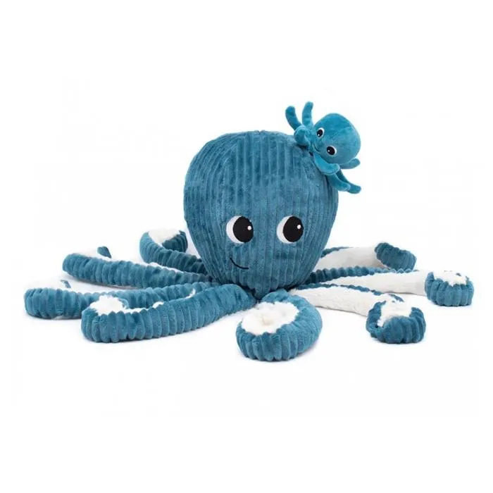 Peluche Les Deglingos - Ptipotos pieuvre maman et bébé bleu - 45cm - Pour enfant dès la naissance-2