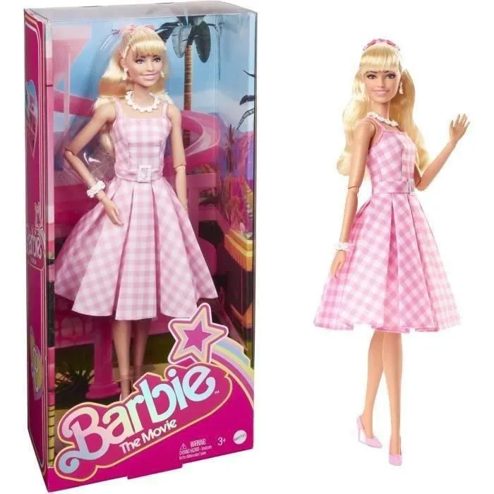 BARBIE THE MOVIE - Barbie Robe Vichy Rose - poupée de collection - 6 ans et +-0