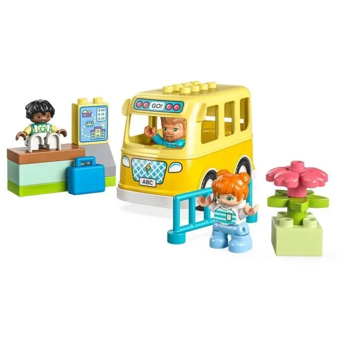 LEGO® DUPLO 10988 Le Voyage en Bus, Jouet Éducatif pour Développer la Motricité Fine, Enfants 2 Ans-0