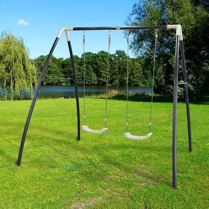 Portique en Métal - AXI - Double Swing - 2 Balançoires - Extérieur - 3 ans et plus-5