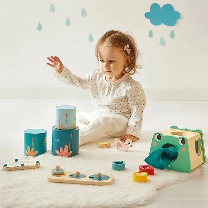 Box Jeux Bébé 1 An - 4 Jouets d'éveil adaptés - Jeu Sensoriel Bébé - Forme à l'Eveil du Nouveau-Né-1