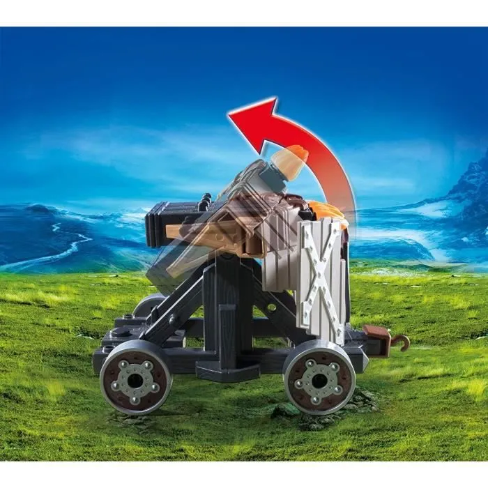 PLAYMOBIL - Knights - Char de Combat avec Baliste et Nains-3