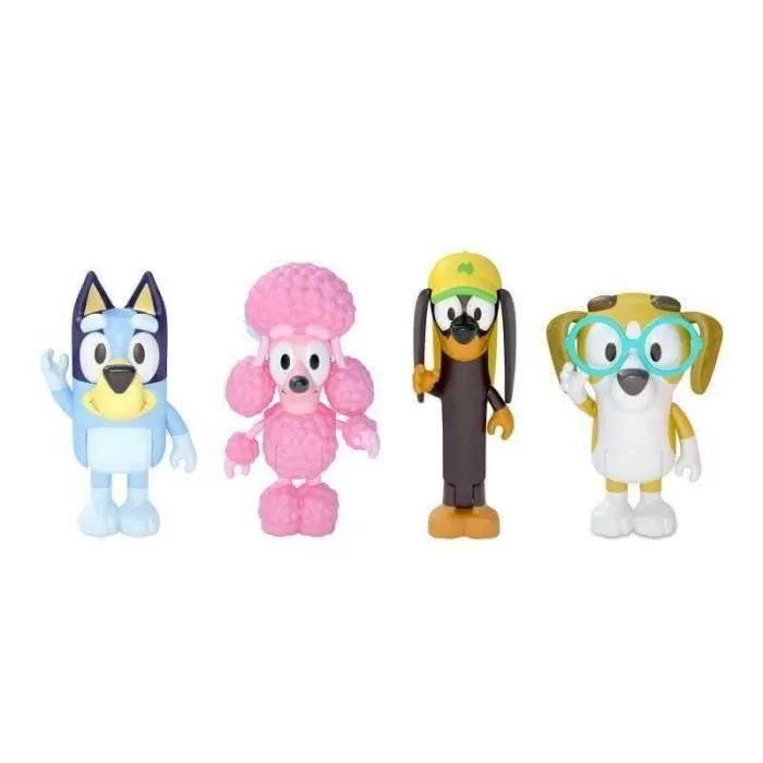 Coffret de 4 figurines des Amis de Bluey - MOOSE TOYS - Bluey, Snickers, Honey et Coco - Figurines articulées-0
