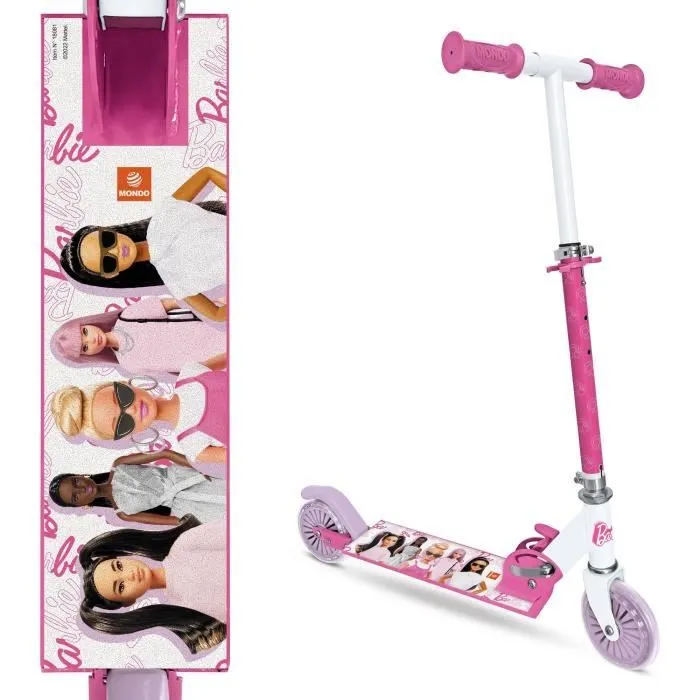 MONDO - Trottinette / Patinette 2 roues pliable - Barbie-3