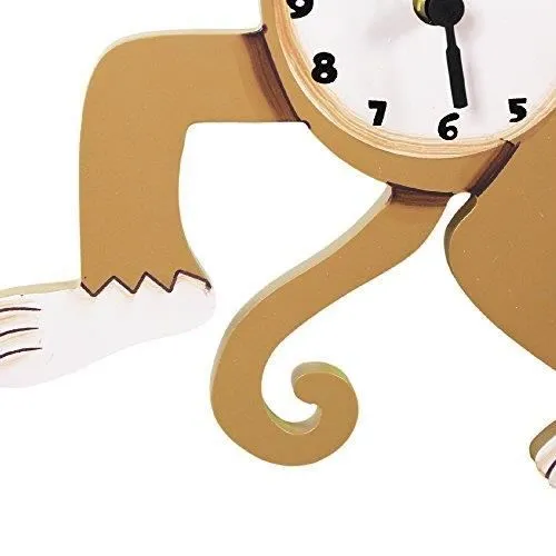 Horloge murale pendule bois décoration chambre enfant bébé mixte singe TD-0081AR TD-0081A-2