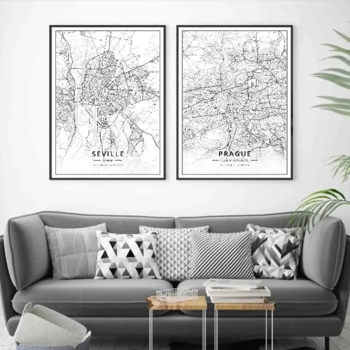 Toile Ville Prague Rep Tchèque Pays - Affiche Décorative - Poster Décoration Maison 30x40cm-1