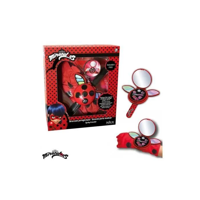 Bracelet porte-bonheur Miraculous Lady Bug avec maquillage-0