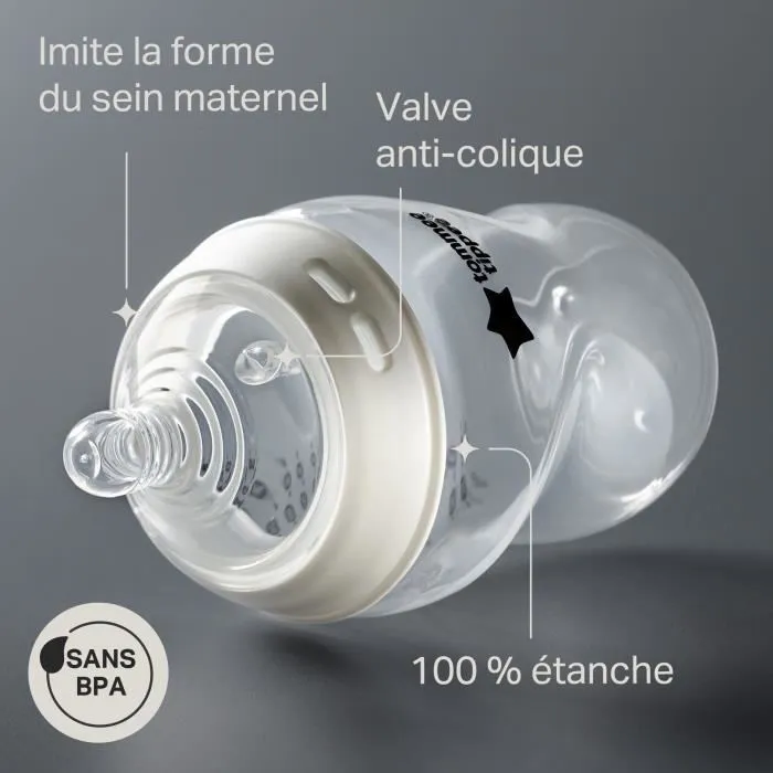Tommee Tippee - Biberons Coffret Naissance Natural Start, Anti-Colique, Auto-stérilisant, Rose-2