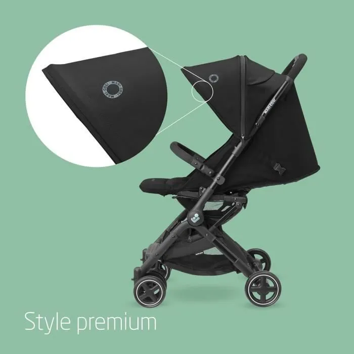 MAXI-COSI Poussette canne ultra compacte Lara 2, 0-4 ans, 0-22 kg, pliage automatique, 3 positions d'inclinaison, Essential Black-2