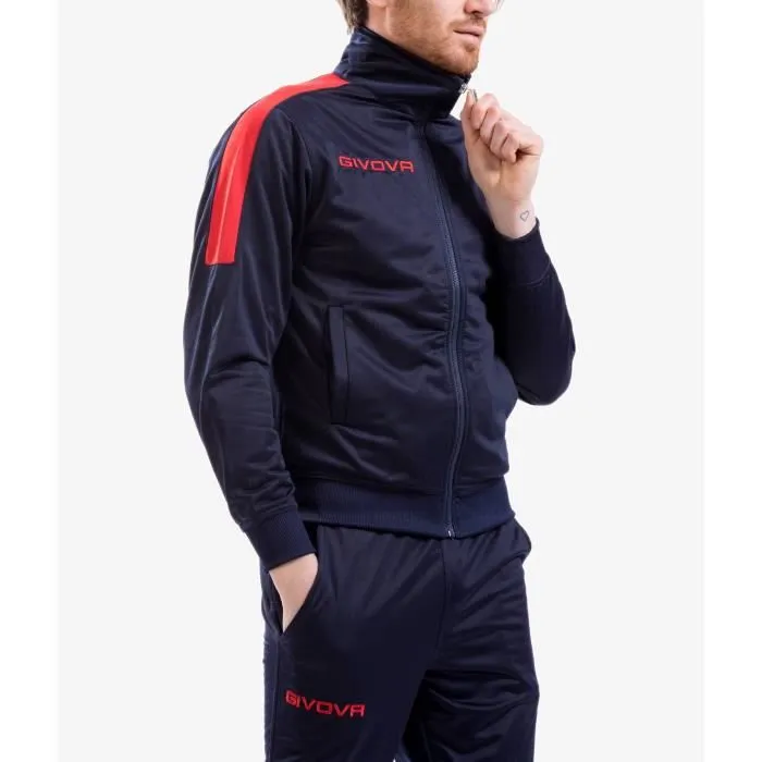 Survêtement fille - Givova - Revolution - Bleu - Navy blue/red - Multisport-2