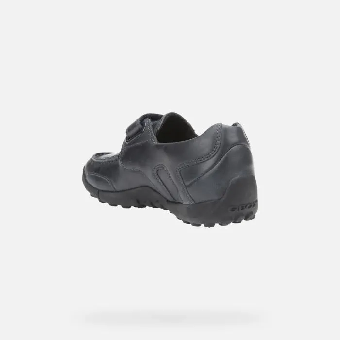 Mocassins Geox JR W.SNAKE MOCASSINO pour garçon en cuir bleu marine-3
