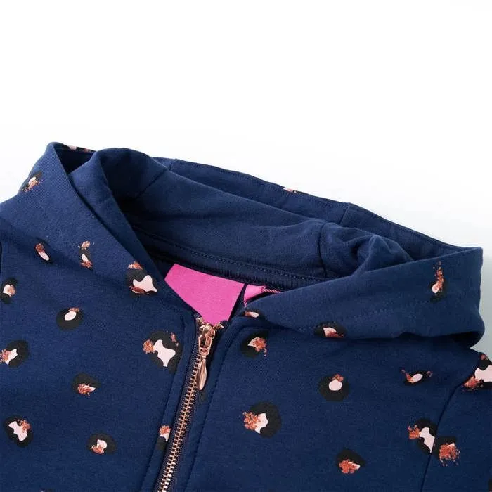 Sweatshirt à capuche pour enfants bleu marine 5 dimensions disponibles-2