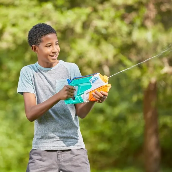 Pistolet à Eau Nerf Super Soaker Splashmouth - 2 Modes de Tir - Réservoir 591ml - Bleu-1