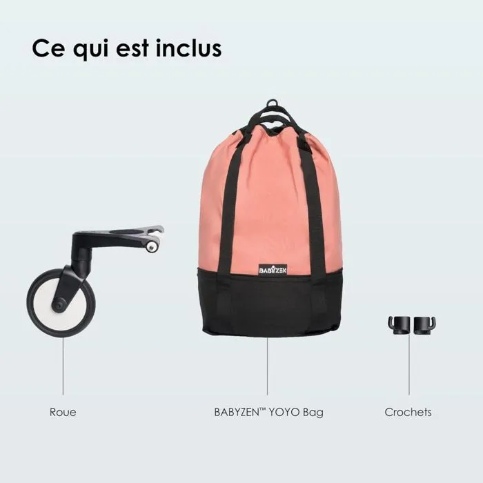 Sac à langer Ginger pour poussette YOYO+ - BABYZEN - Rose - Avec panier - Poussette simple - Bébé-2