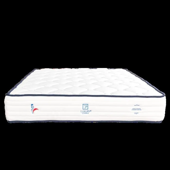Matelas 140x190 cm, Patriote, 27cm, Ressorts Ensachés, mémoire de forme, indépendance du couchage, face été/hiver-2