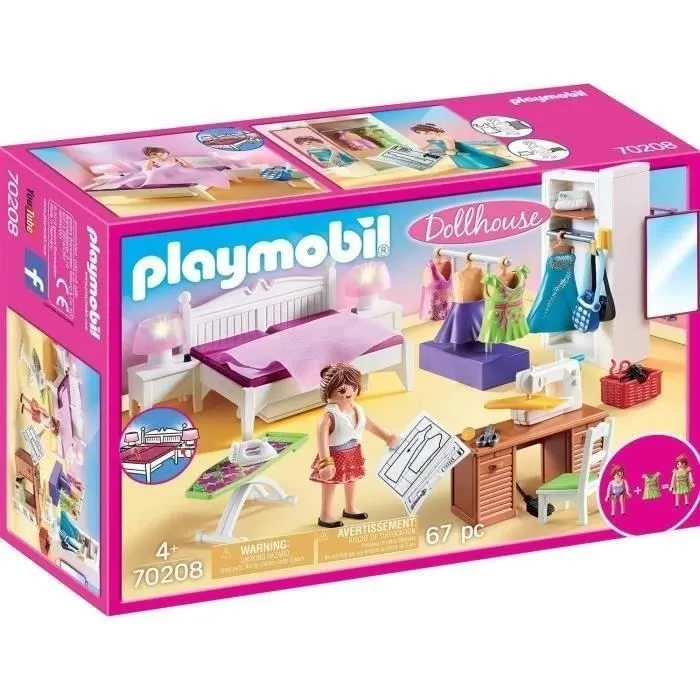 PLAYMOBIL 70208 Chambre avec espace couture, Dollhouse La Maison Traditionnelle, Dès 4 ans-3
