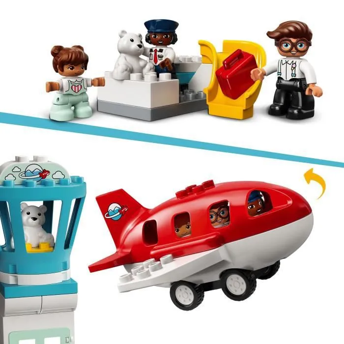 LEGO® 10961 DUPLO® Town Avion et aéroport Jouet Enfant 2 ans avec Figurine de Pilote-2