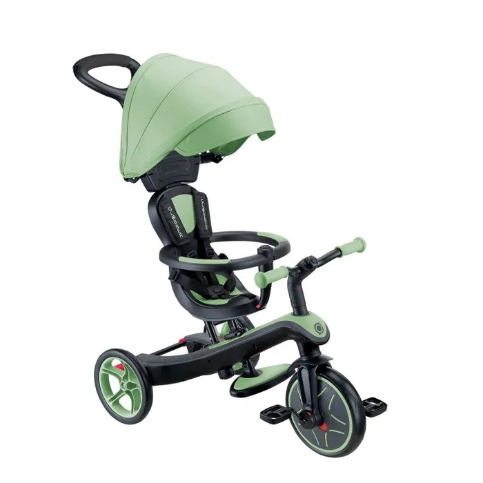 Globber - Tricycle évolutif pour bébé EXPLORER 4 en 1 - Vert Sauge-0