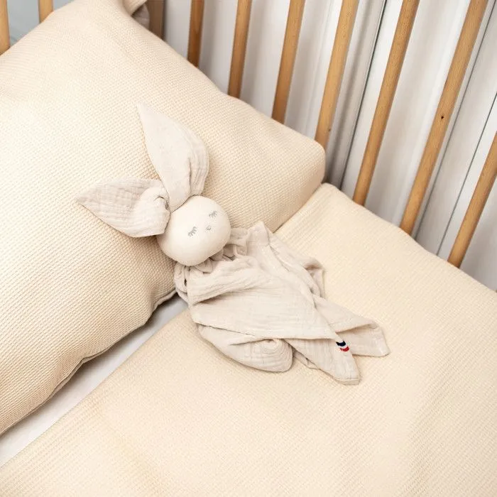 Couverture été en coton nid d'abeille 100x70 cm Beige-2