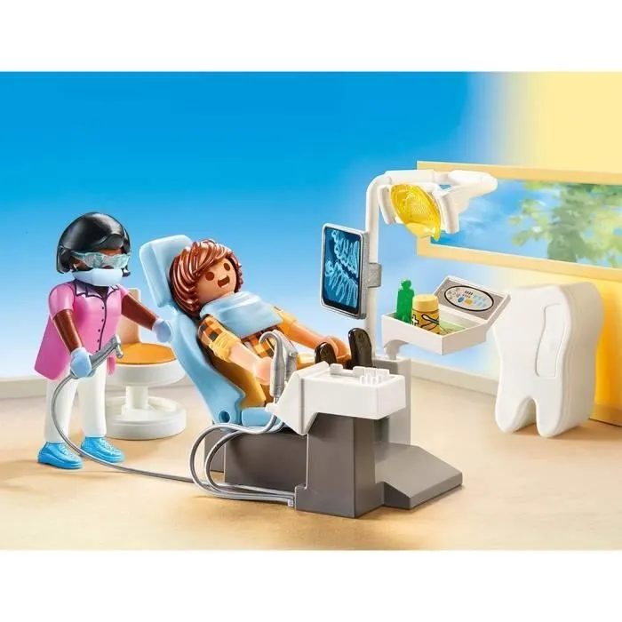 PLAYMOBIL - 70198 - City Life L'Hôpital - Dentiste - Traitement dentaire - Boîte de rangement pour dents de lait-2